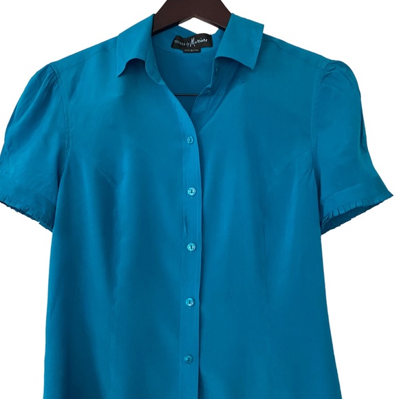 Marciano Green-Blue/Turquoise Buttoned-down Blouse - Size M - Picture 2 of 8
